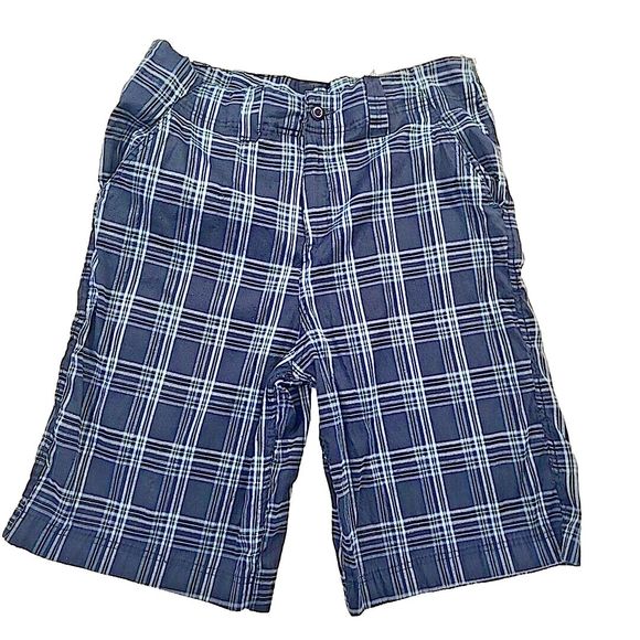 Vintage Bugle Boy Shorts Plaid Bermuda 90's Flat Front  Mens Size 40 Blue - Picture 1 of 8
